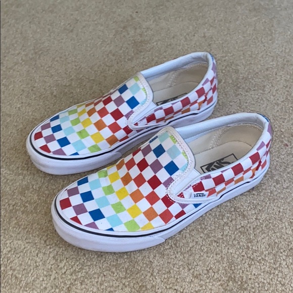 rainbow vans low top